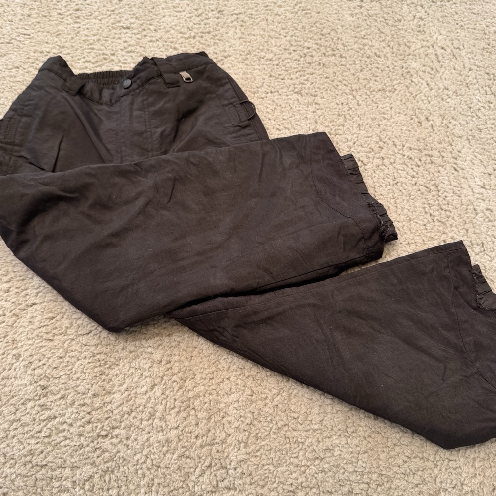 Black Dot Water Resistant Boys Girl Nylon Snow Ski Pants Black Size Youth Small‎
